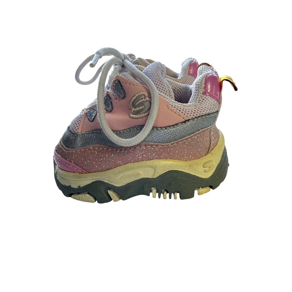 Skechers Build-A-Bear Kids Sneakers Pink Mesh Glitter Lace-Up